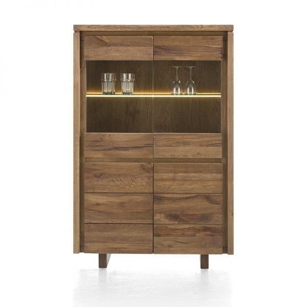 Goneryl Demonteer Ham Masters massief eiken highboard - kast smal - Global Furniture Woonwinkel