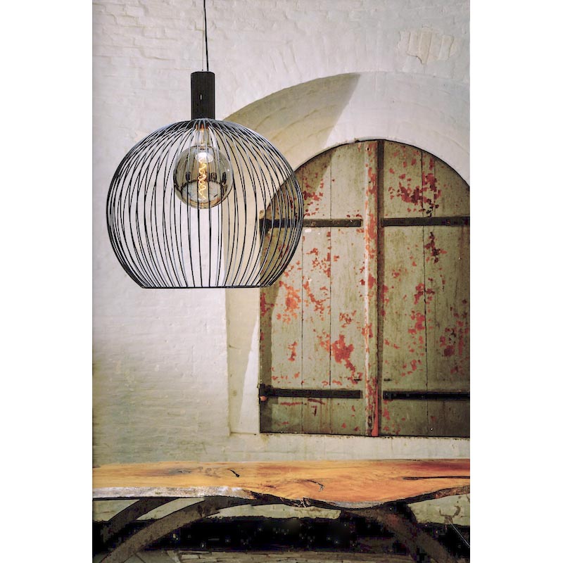 Wire hanglamp zwart draad metaal | Furniture Woonwinkel