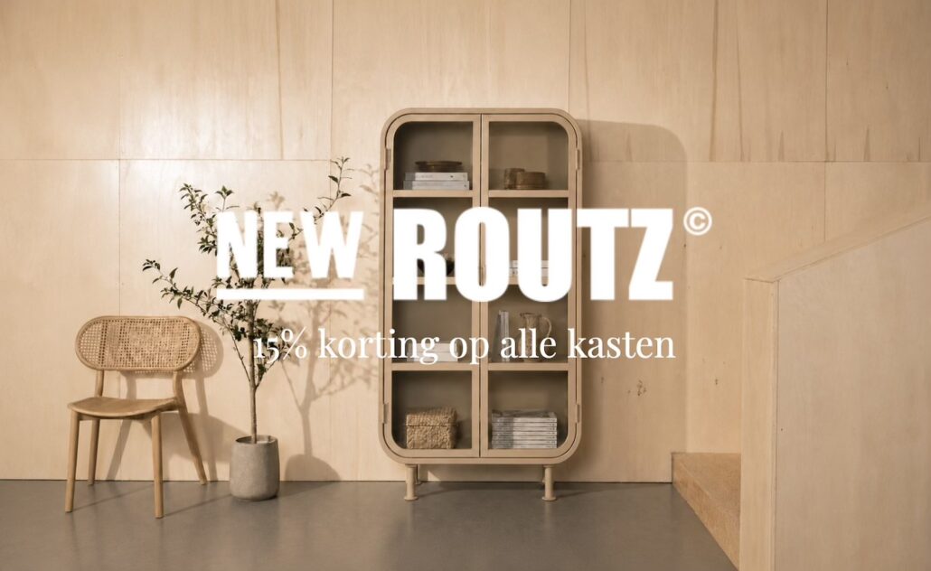 New Routz en Global furniture tijdelijk 15% op alle kasten
